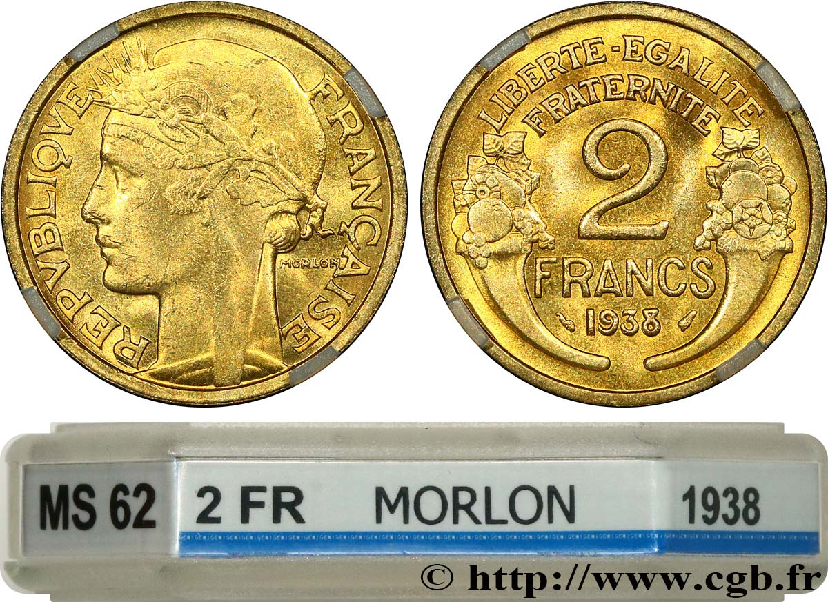 2 francs Morlon 1938  F.268/11 MS62 GENI