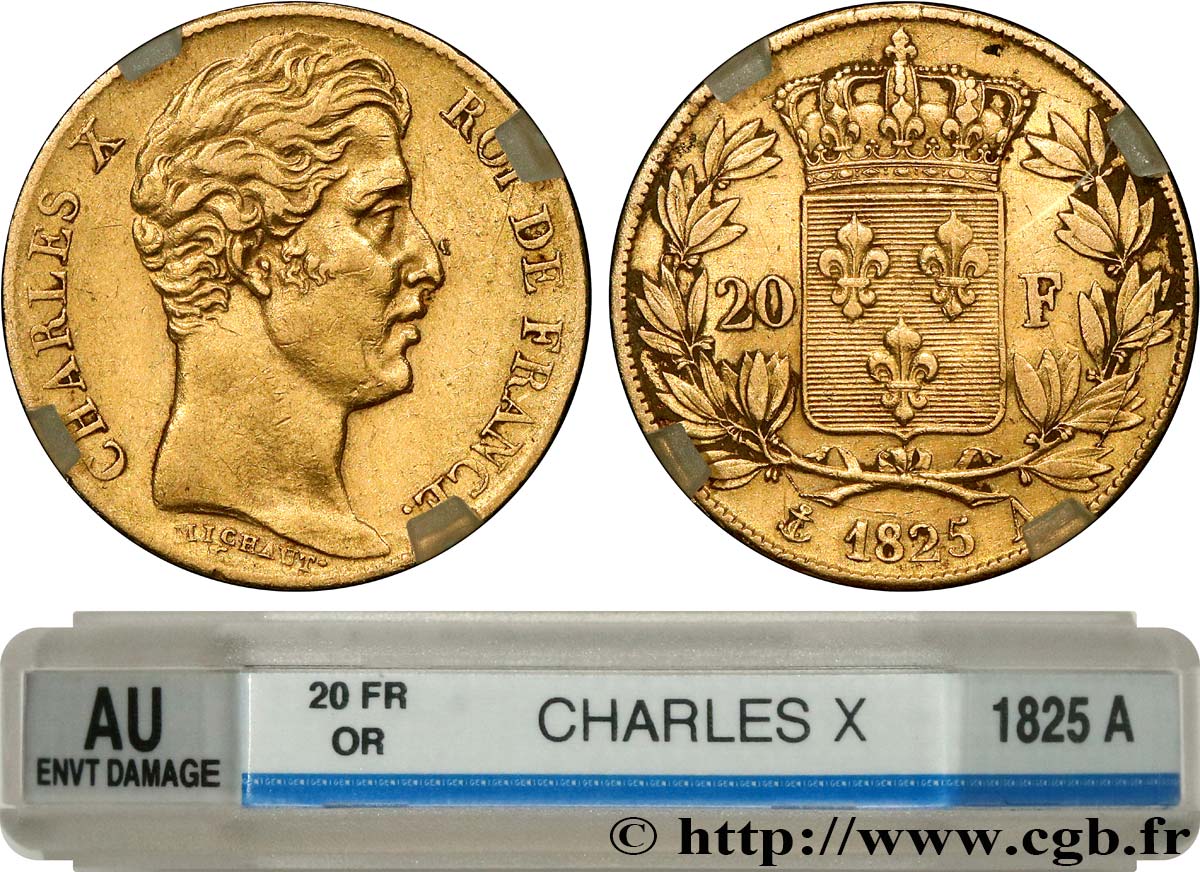 20 francs or Charles X 1825 Paris F.520/1 q.SPL GENI