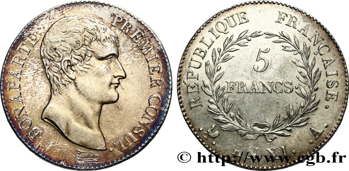 5 francs Bonaparte Premier Consul 1803 Paris F.301/1 fVZ 