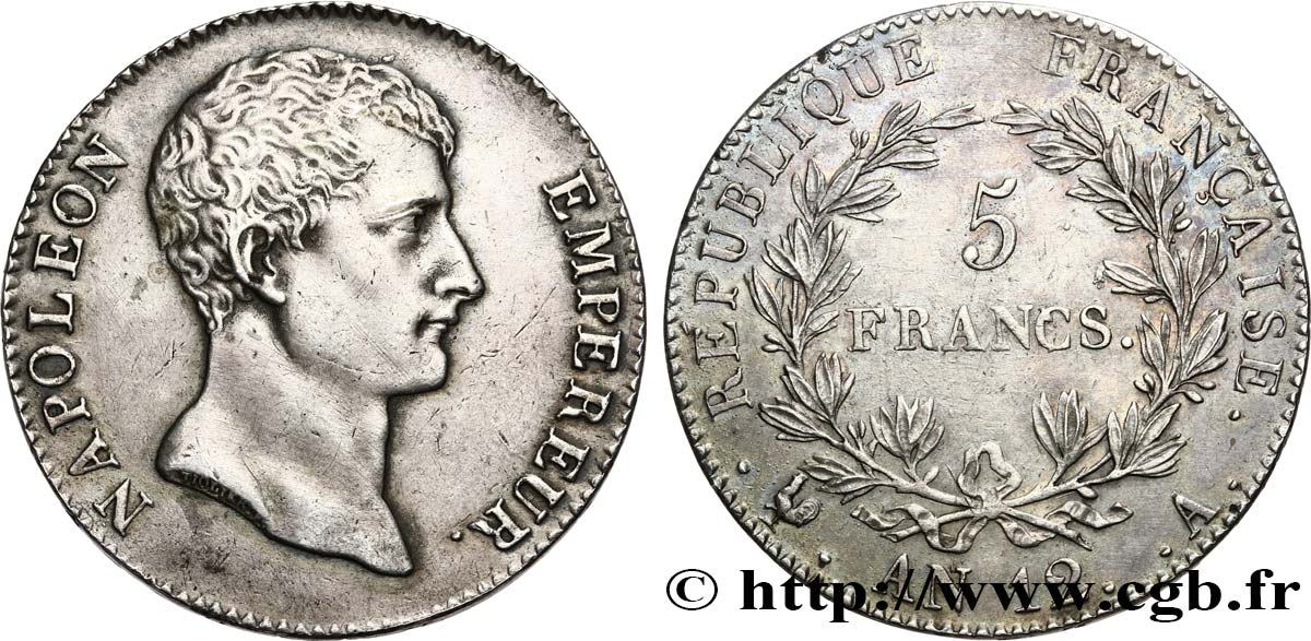 5 francs Napoléon Empereur, type intermédiaire 1804 Paris F.302/1 AU 