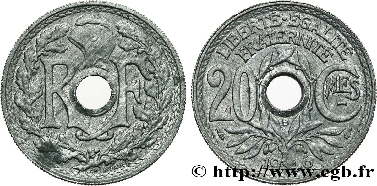 20 centimes Lindauer 1946 Beaumont-Le-Roger F.155/6 SUP61 