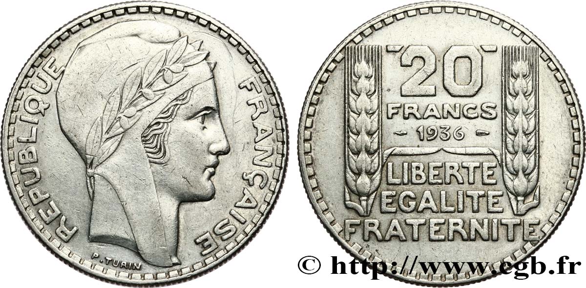 20 francs Turin 1936  F.400/7 XF 