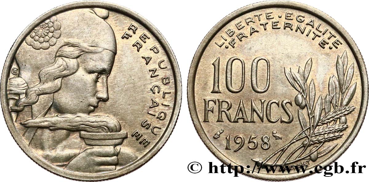 100 francs Cochet, chouette 1958  F.450/13 fVZ 