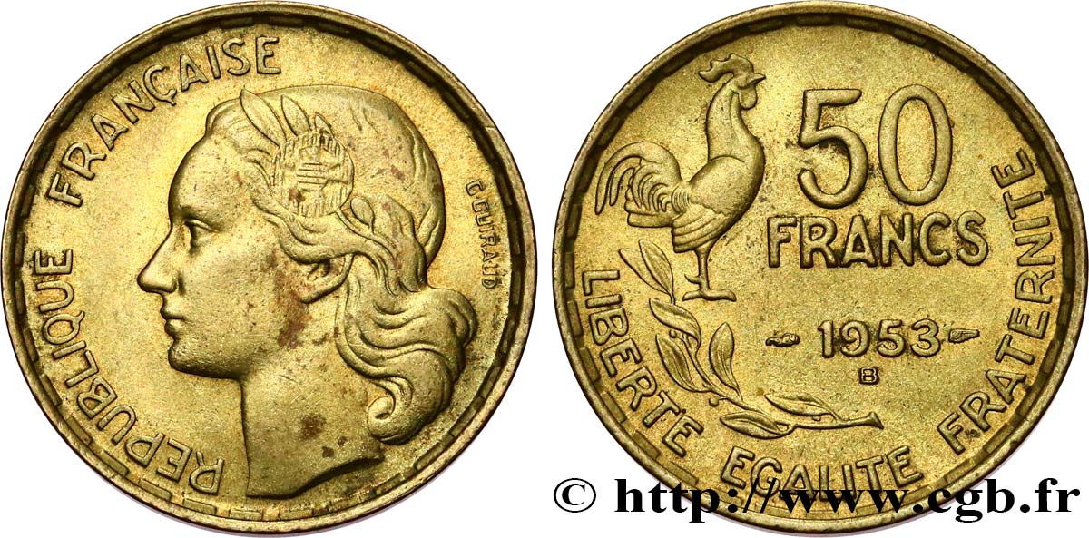 50 francs Guiraud 1953 Beaumont-le-Roger F.425/11 TTB53 