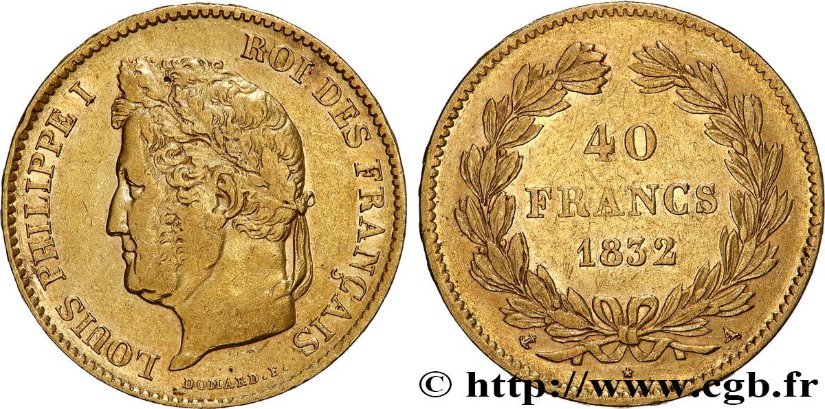 40 francs or Louis-Philippe 1832 Paris F.546/3 TB+ 
