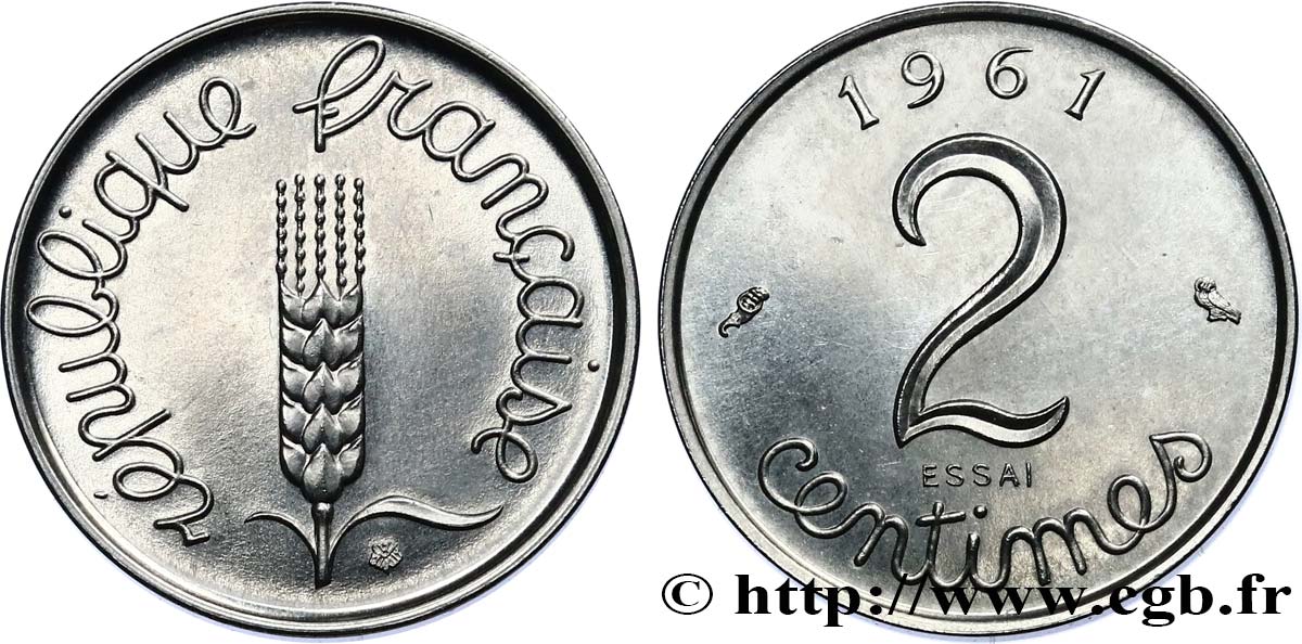 Essai de 2 centimes Épi 1961 Paris F.111/2 fST 