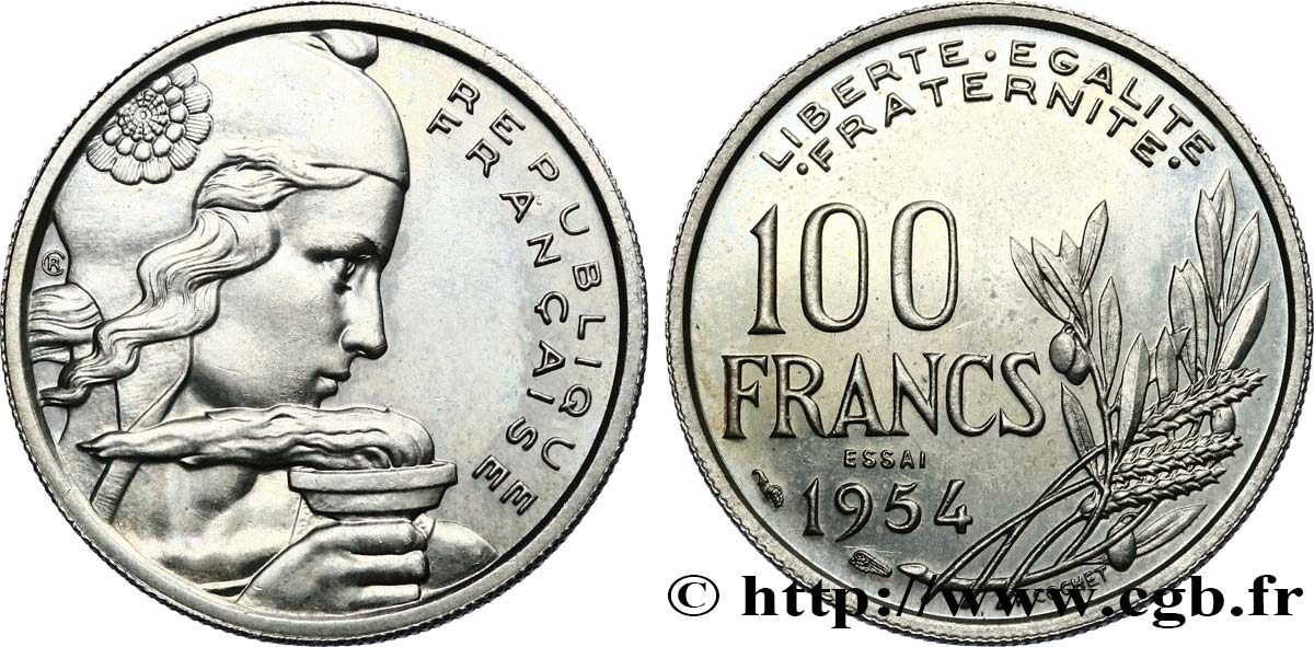 Essai de 100 francs Cochet 1954 Paris F.450/1 MS62 