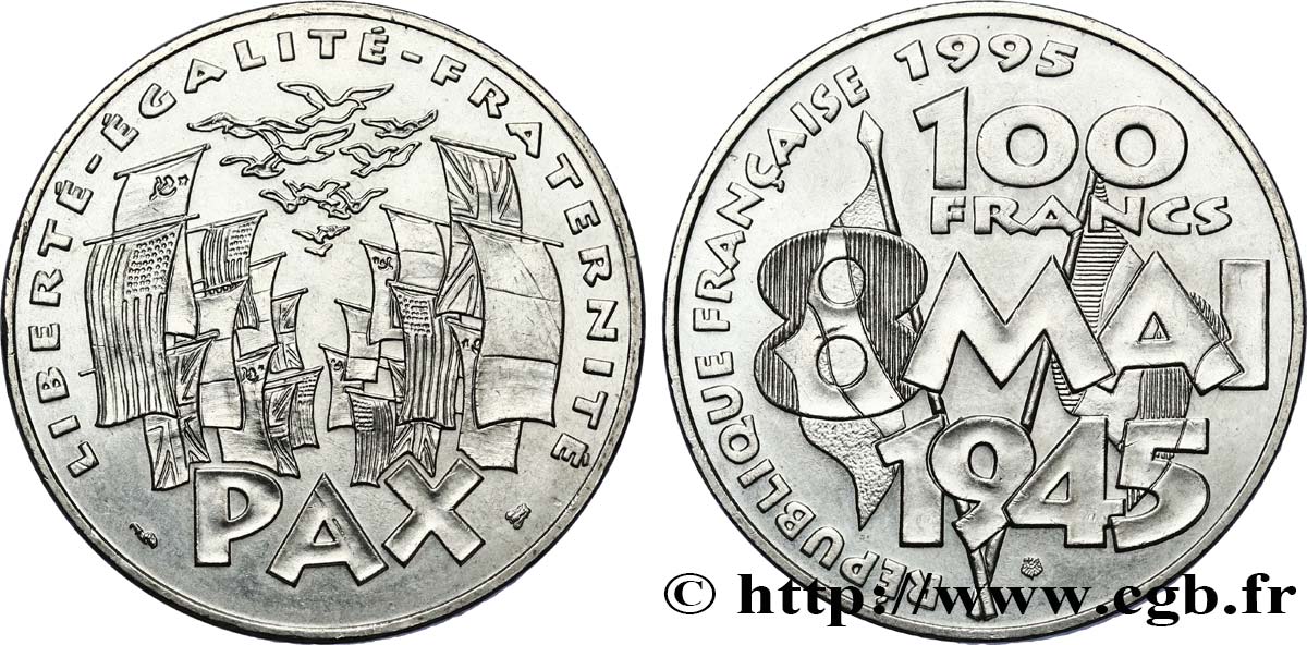 100 francs 8 Mai 1945 1995  F.463/2 SUP+ 