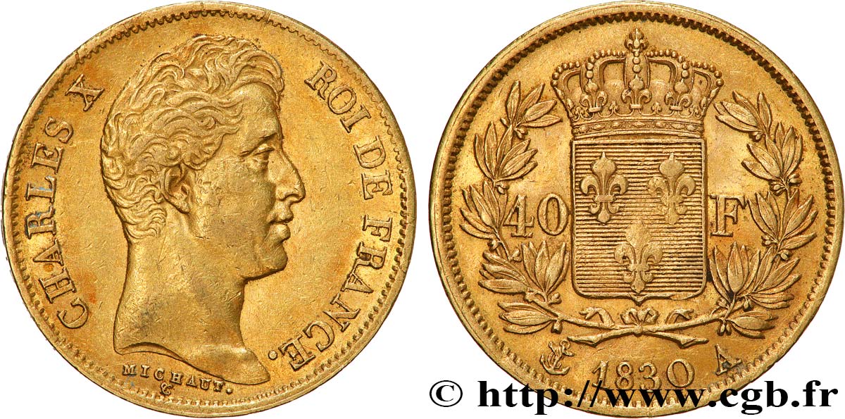 40 francs or Charles X, 2e type 1830 Paris F.544/5 BB 