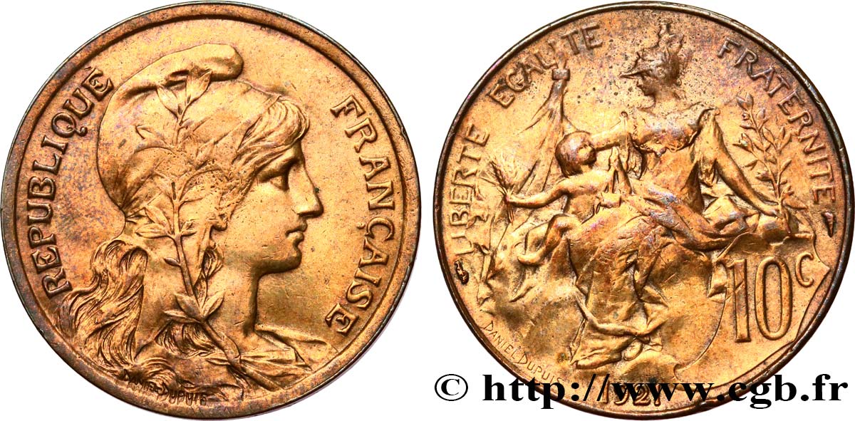 10 centimes Daniel-Dupuis 1921  F.136/30 q.SPL 