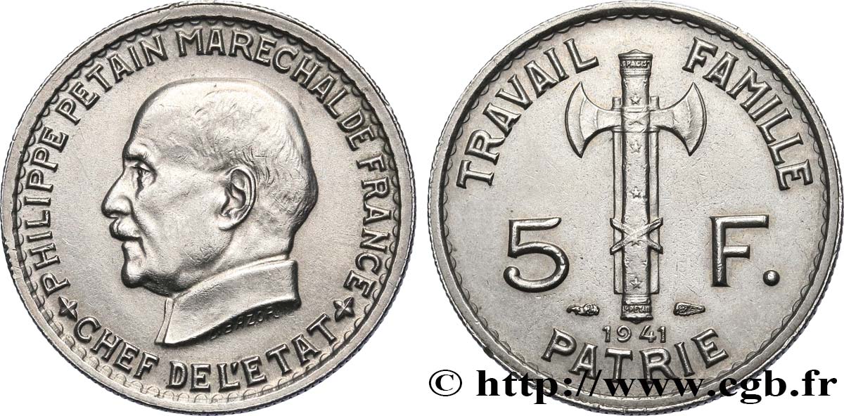 5 francs Pétain  1941  F.338/2 AU 