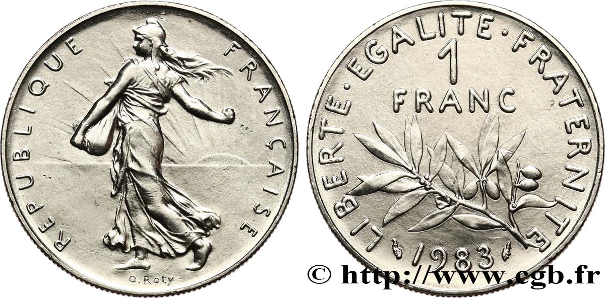 1 franc Semeuse, nickel 1983 Pessac F.226/28 MS62 