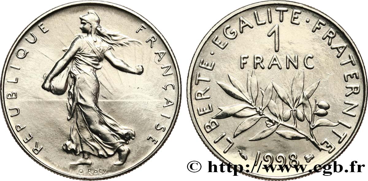 1 franc Semeuse, nickel, BU (Brillant Universel) 1998 Pessac F.226/46 SUP62 