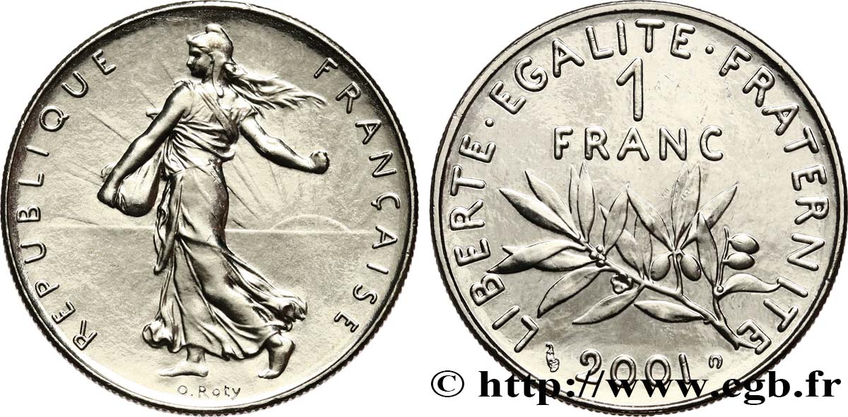 1 franc Semeuse, nickel, BU (Brillant Universel) 2001 Pessac F.226/49 fST+ 