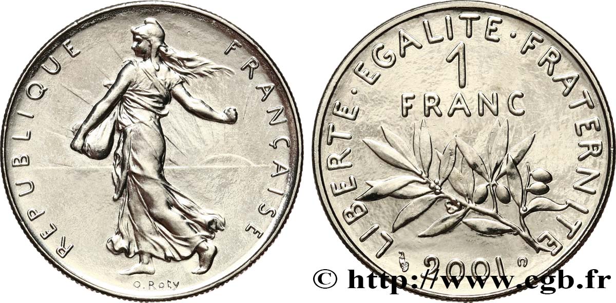 1 franc Semeuse, nickel, BU (Brillant Universel) 2001 Pessac F.226/49 SPL+ 