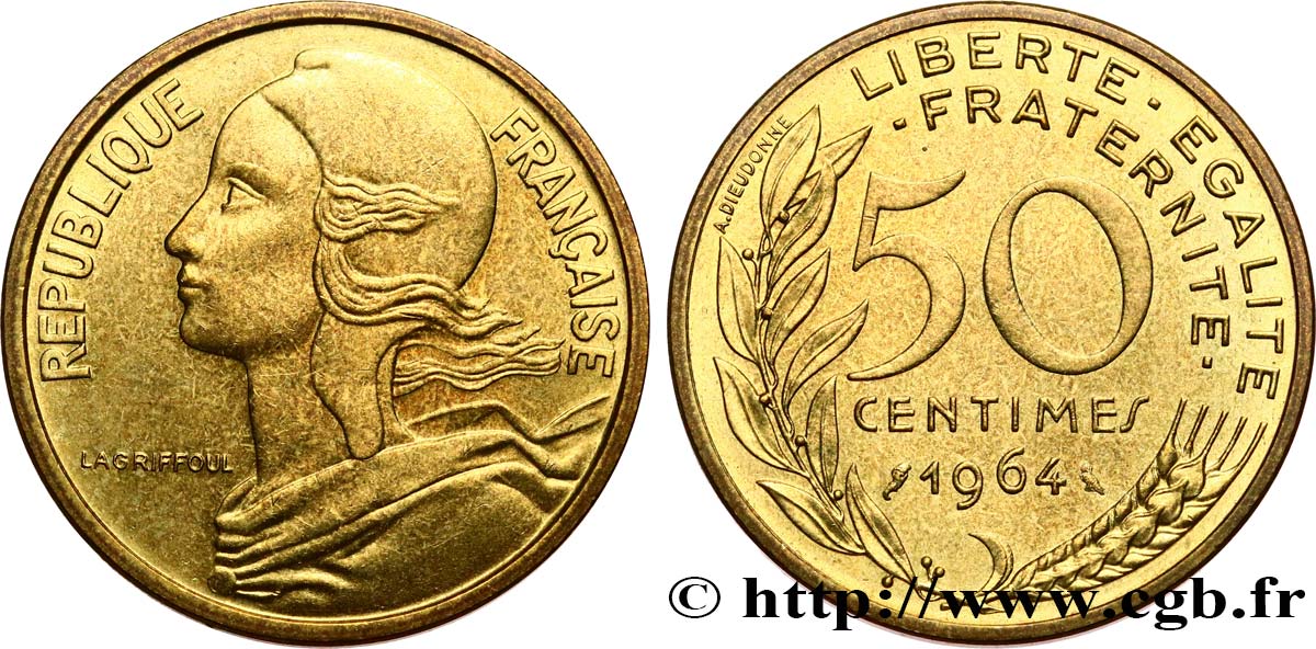50 centimes Marianne 1964 Paris F.197/6 EBC62 