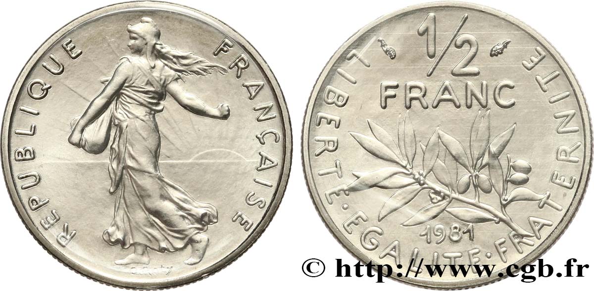 1/2 franc Semeuse 1981 Pessac F.198/20 MS 