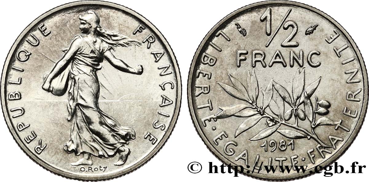 1/2 franc Semeuse 1981 Pessac F.198/20 MS63 