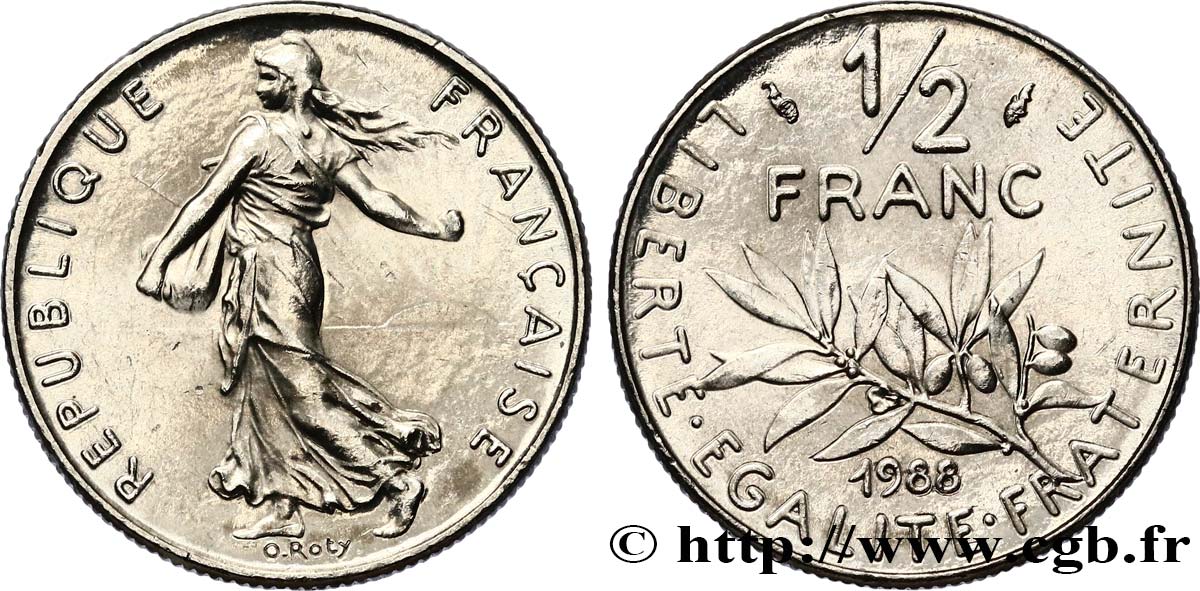 1/2 franc Semeuse 1988 Pessac F.198/27 SPL62 