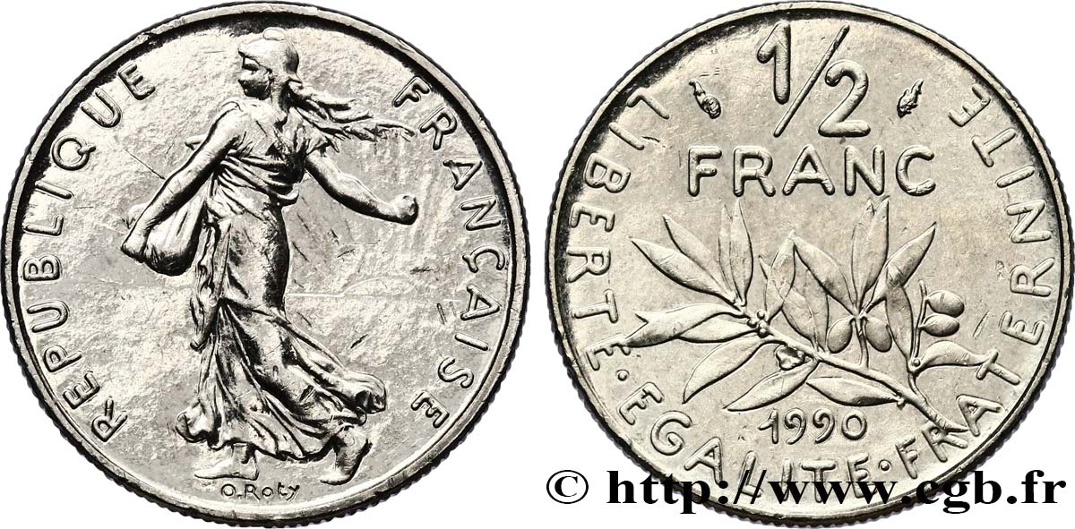 1/2 franc Semeuse 1990 Pessac F.198/29 VZ+ 