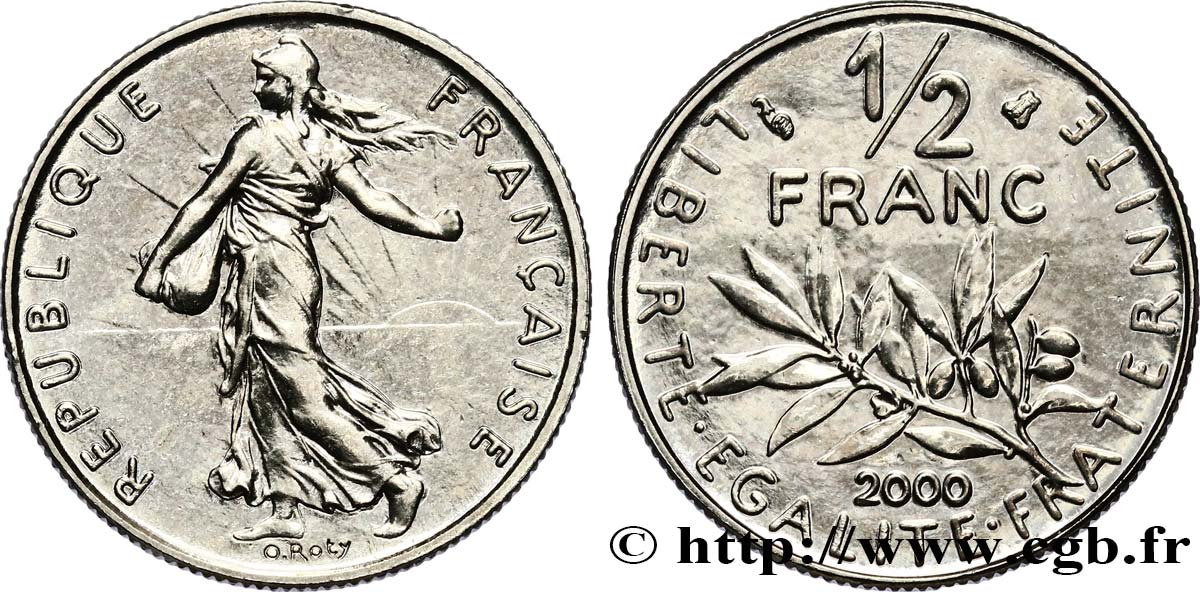 1/2 franc Semeuse 2000 Pessac F.198/43 MS64 
