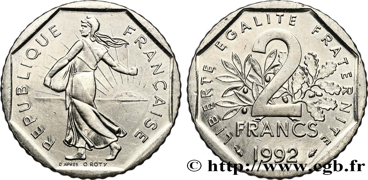 2 francs Semeuse, nickel 1992 Pessac F.272/17 SUP58 