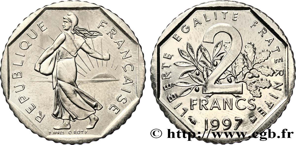 2 francs Semeuse, nickel 1997 Pessac F.272/25 MS64 