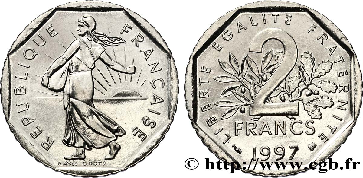 2 francs Semeuse, nickel 1997 Pessac F.272/25 MS64 