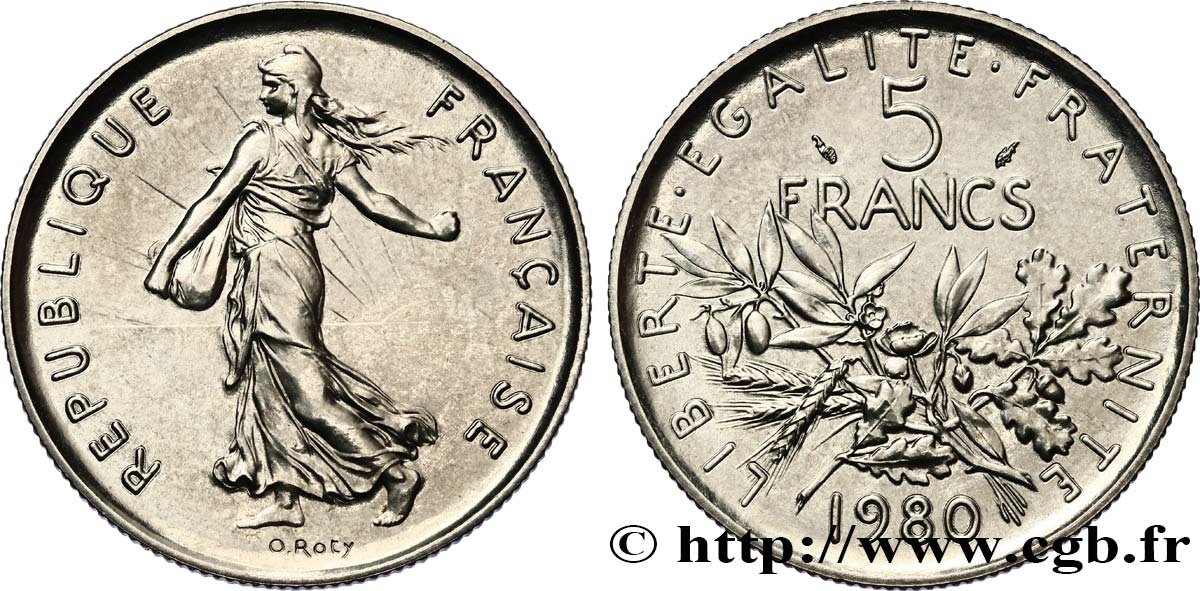 5 francs Semeuse, nickel 1980 Pessac F.341/12 FDC65 