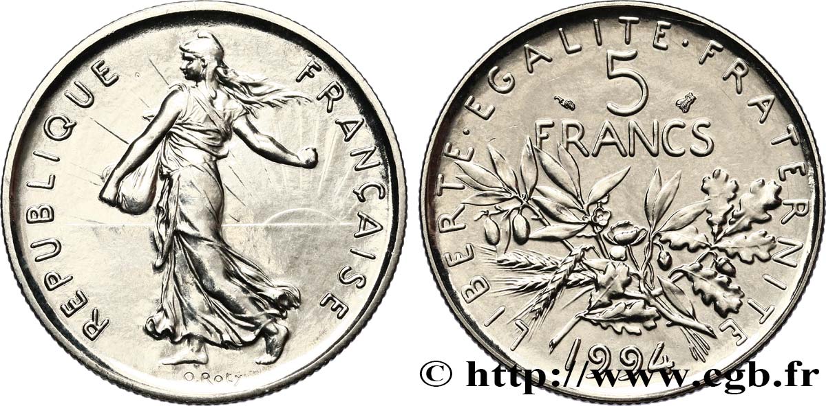 5 francs Semeuse, nickel 1994 Pessac F.341/30 MS64 