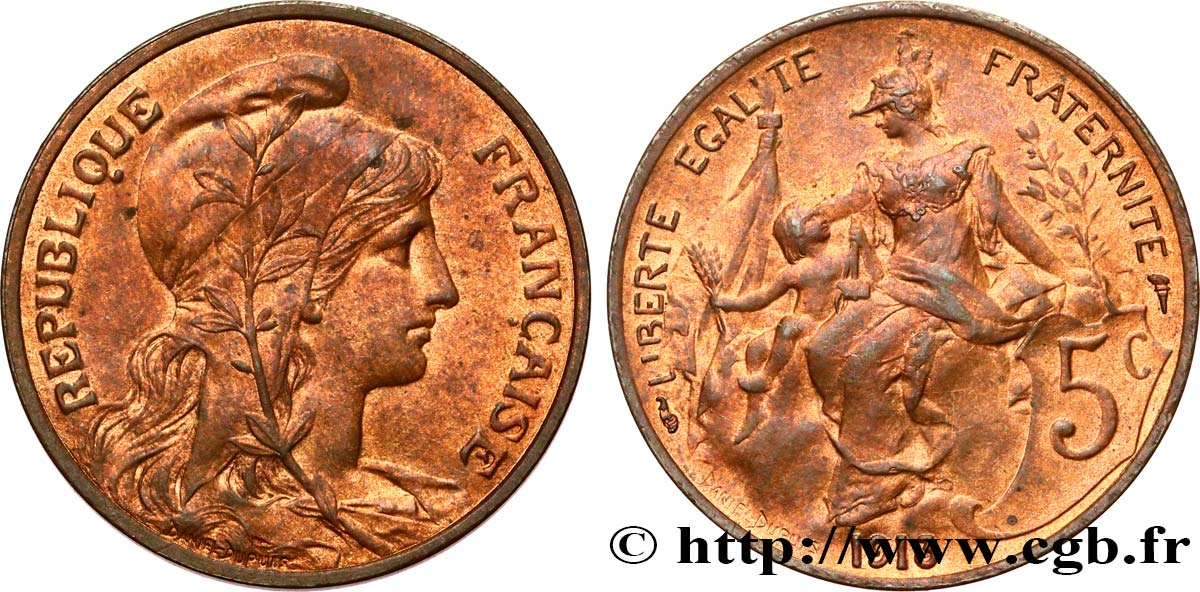 5 centimes Daniel-Dupuis 1913  F.119/25 SUP62 