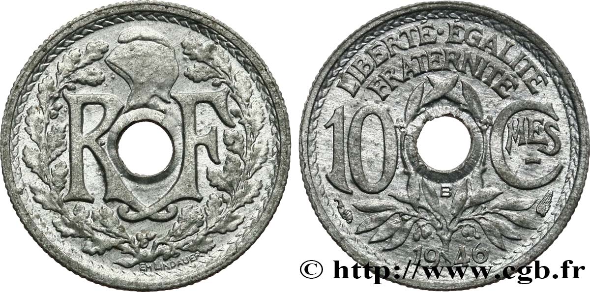 10 centimes Lindauer, petit module 1946 Beaumont-Le-Roger F.143/5 EBC58 