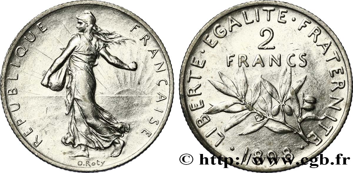 2 francs Semeuse 1898  F.266/1 AU55 