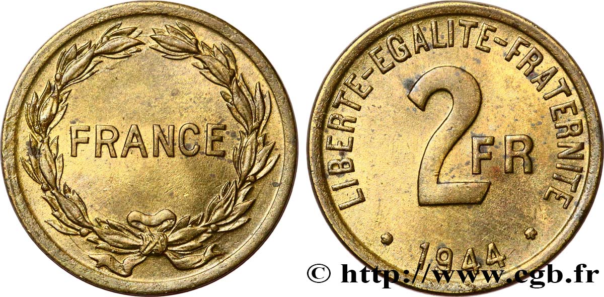 2 francs France 1944  F.271/1 AU 