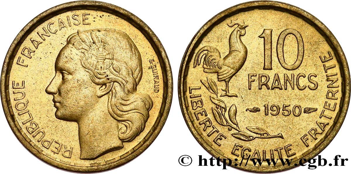 10 francs Guiraud 1950  F.363/2 SUP62 