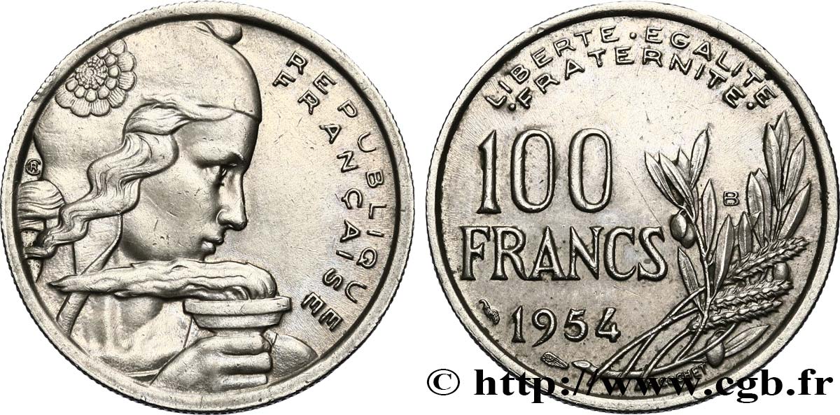 100 francs Cochet 1954 Beaumont-Le-Roger F.450/3 TTB+ 