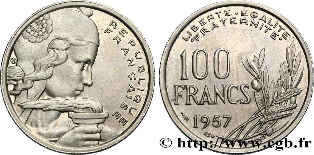 100 francs Cochet 1957  F.450/10 TTB+ 