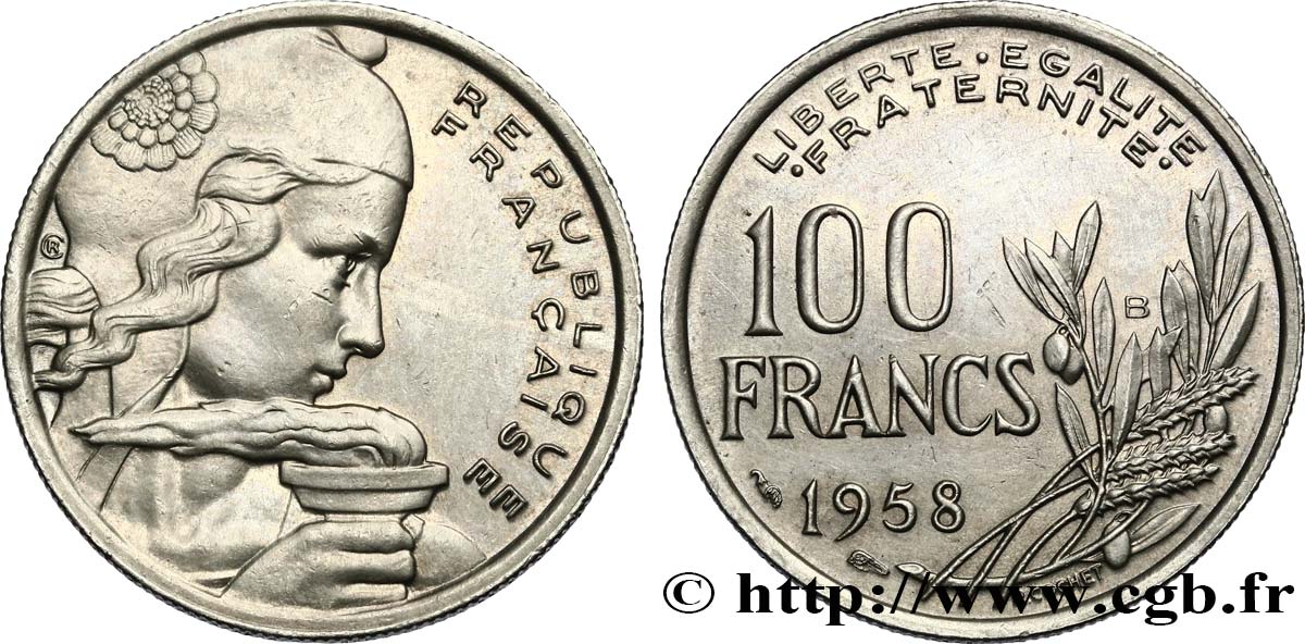 100 francs Cochet 1958 Beaumont-Le-Roger F.450/14 TTB+ 