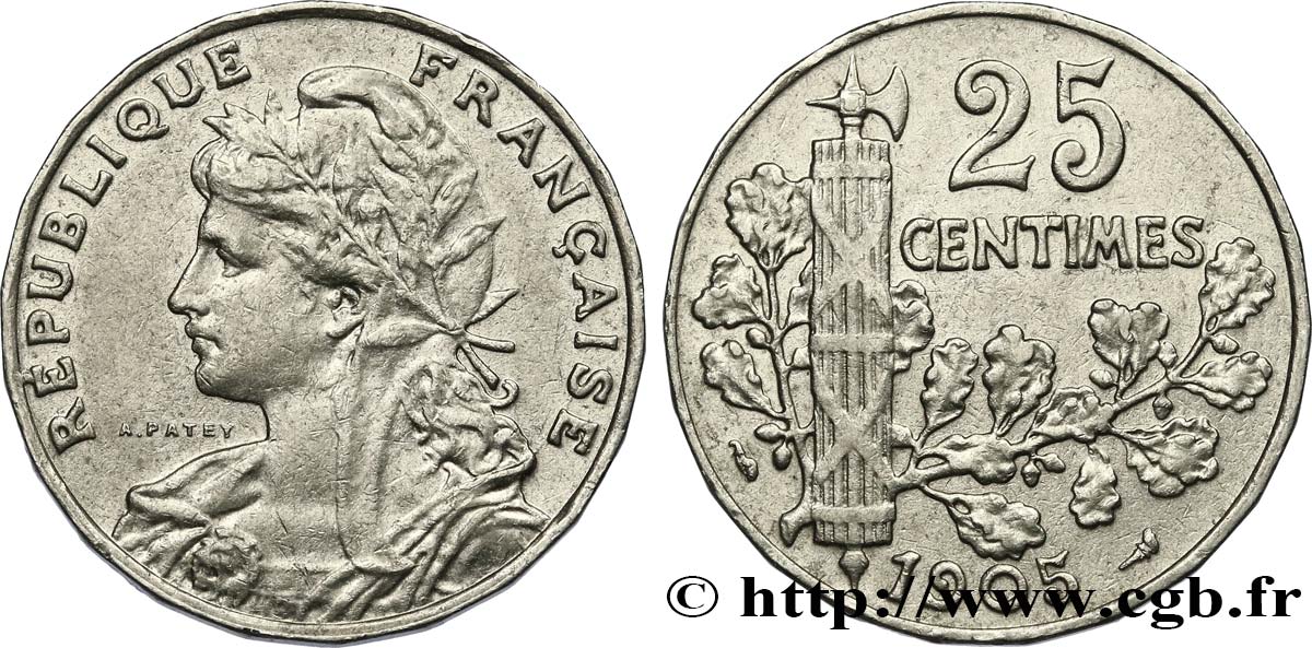 25 centimes Patey, 2e type 1905  F.169/3 TTB 