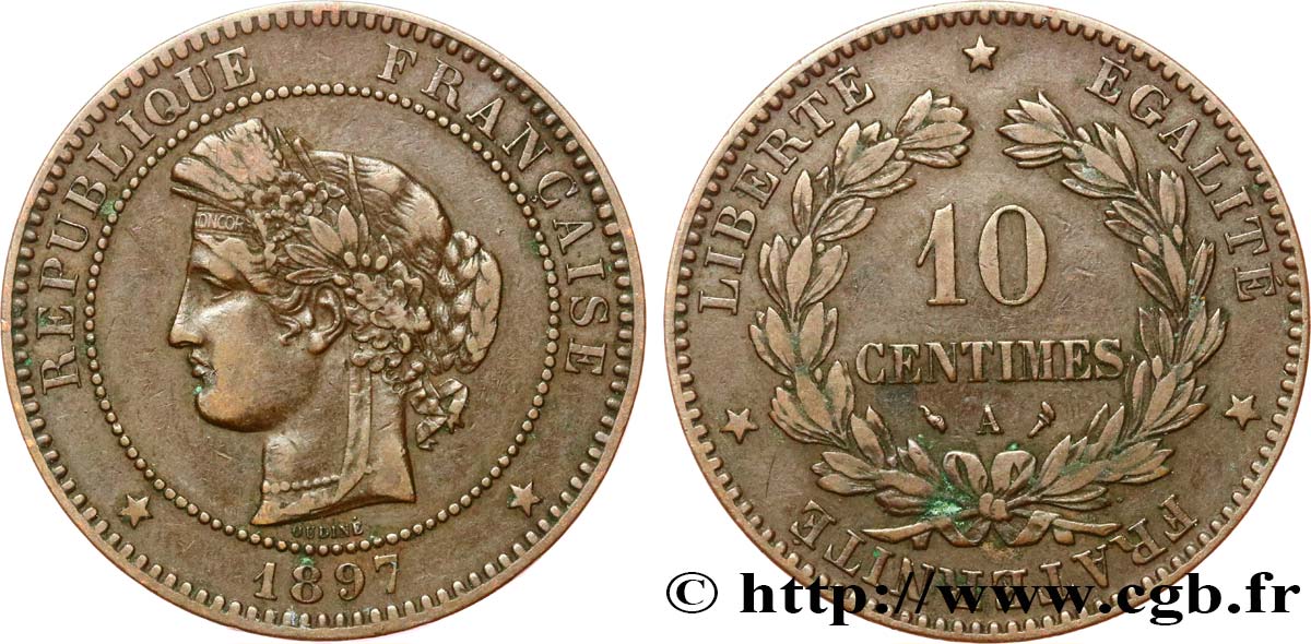 10 centimes Cérès 1897 Paris F.135/44 TB35 