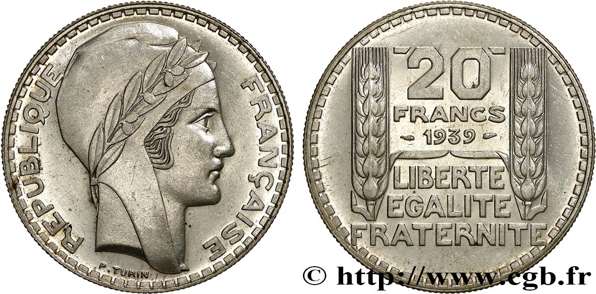 20 francs Turin 1939  F.400/10 SPL61 