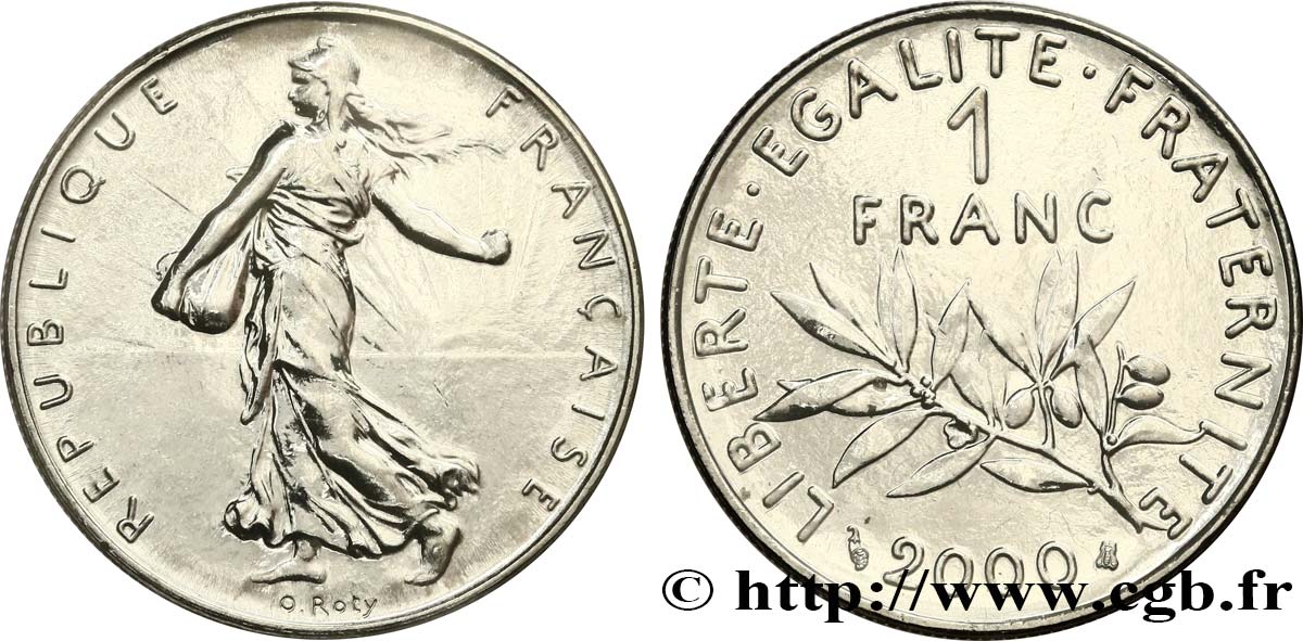 1 franc Semeuse, nickel, BU (Brillant Universel) 2000 Pessac F.226/48 ST 