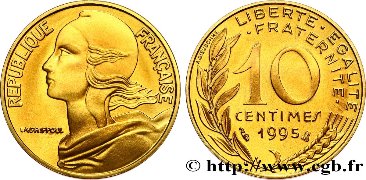 10 centimes Marianne, Belle Épreuve 1995 Pessac F.144/39 var. FDC 