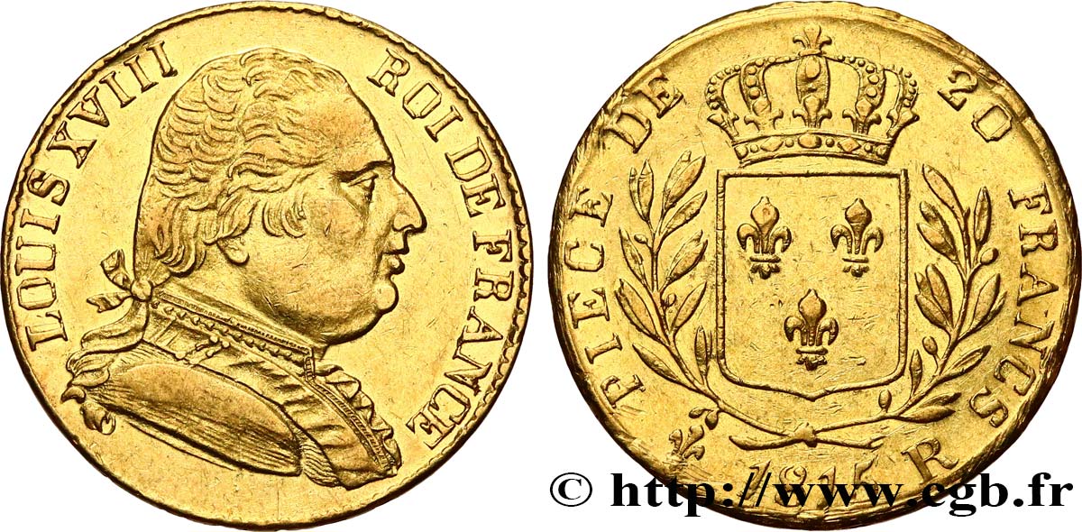 20 francs or Londres 1815 Londres F.518/1 TTB45 