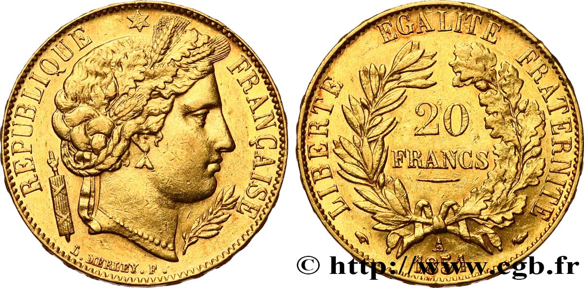 20 francs or Cérès 1851 Paris F.529/4 MBC53 
