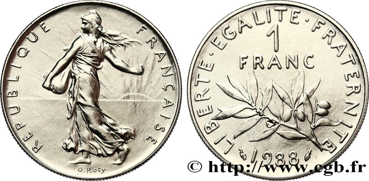 1 franc Semeuse, nickel 1988 Pessac F.226/33 MS 