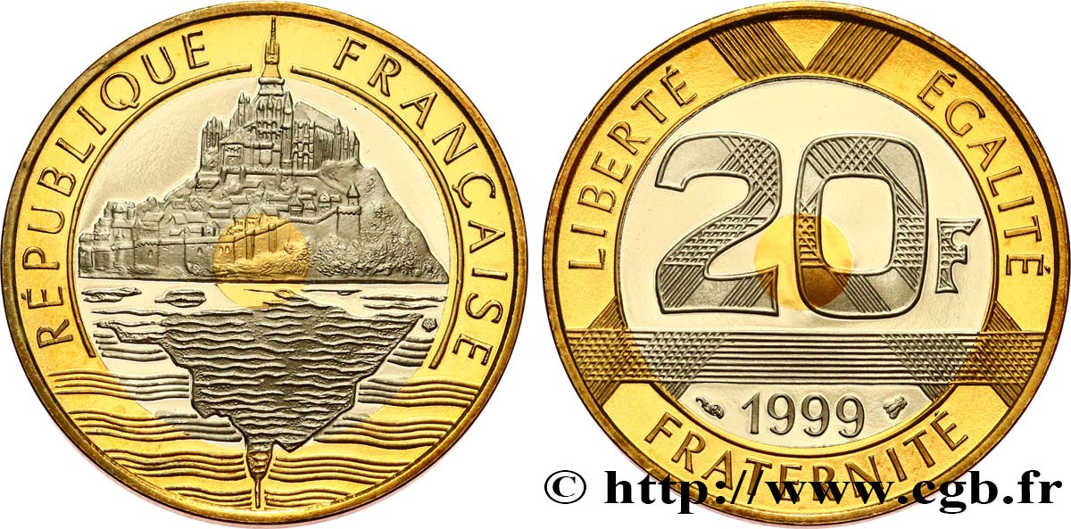 20 francs Mont Saint-Michel, BE (Belle Épreuve) 1999 Pessac F.403/15 var. FDC 