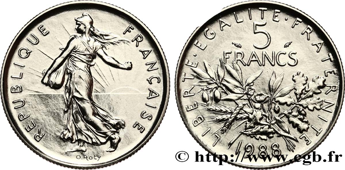 5 francs Semeuse, nickel 1988 Pessac F.341/20 FDC 