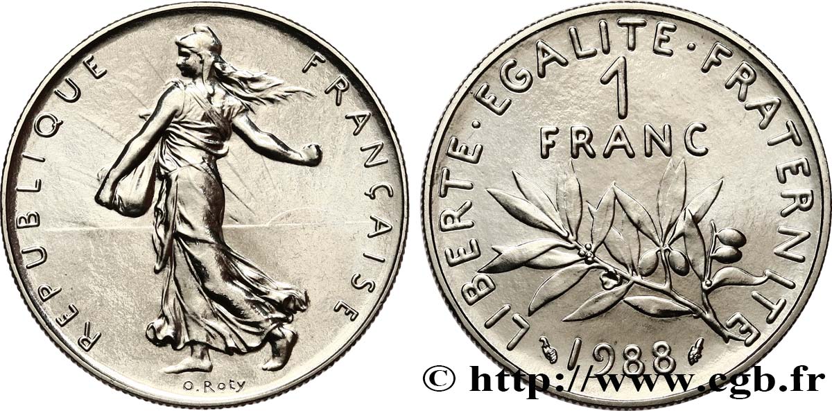 1 franc Semeuse, nickel 1988 Pessac F.226/33 FDC 