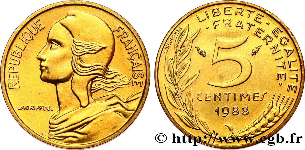 5 centimes Marianne 1988 Pessac F.125/24 FDC 